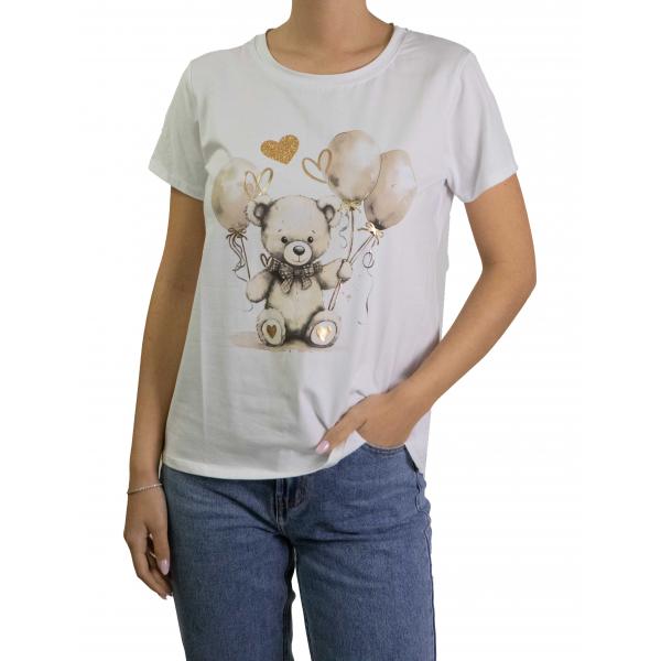 t shirt con orsacchiotto e palloncini 